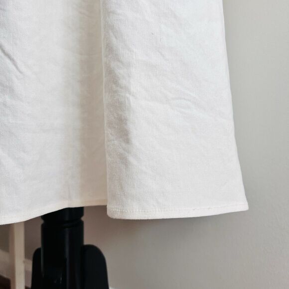 Forever 21 Cotton Linen Flax Blend White Natural Earthy Lined Skirt Lagenlook XL - Picture 4 of 9